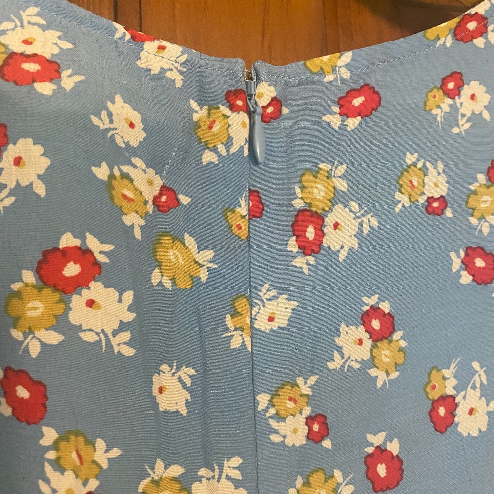 Anthropologie Faithfull The Brand Erin Floral Midi Dress Jasmin Blue Floral 6/M - Picture 11 of 14